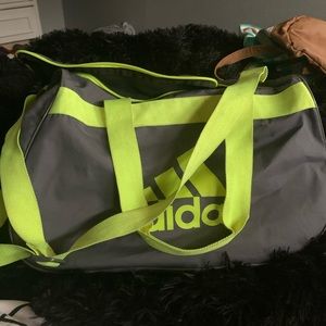 Neon yellow adidas duffle sports bag